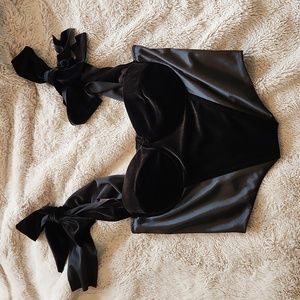 Romantic velvet & satin corset